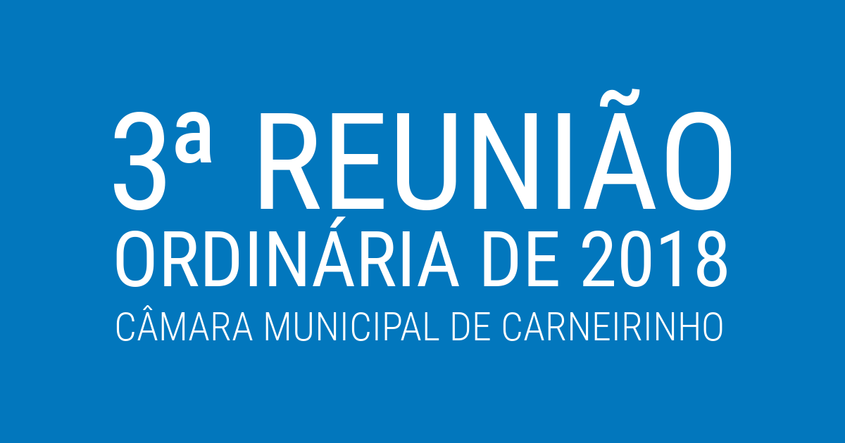 Resumo da 03ª reunião ordinária de 2018