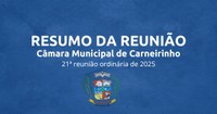 Resumo da 21.ª reunião ordinária de 2025